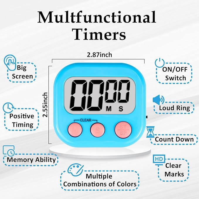 ZILLEEN Classroom Timers for Kids Classroom Magnetic Digital Kitchen Timers for - Image 6