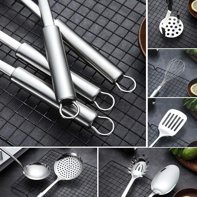 Berglander Cooking Utensil Set 13 Piece Stainless Steel Kitchen Tool Set - Image 4