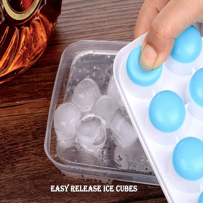 Ice Cube Trays Easy Release-Odor free, Spill Resistant Lid Included, 2 Pack - Image 4