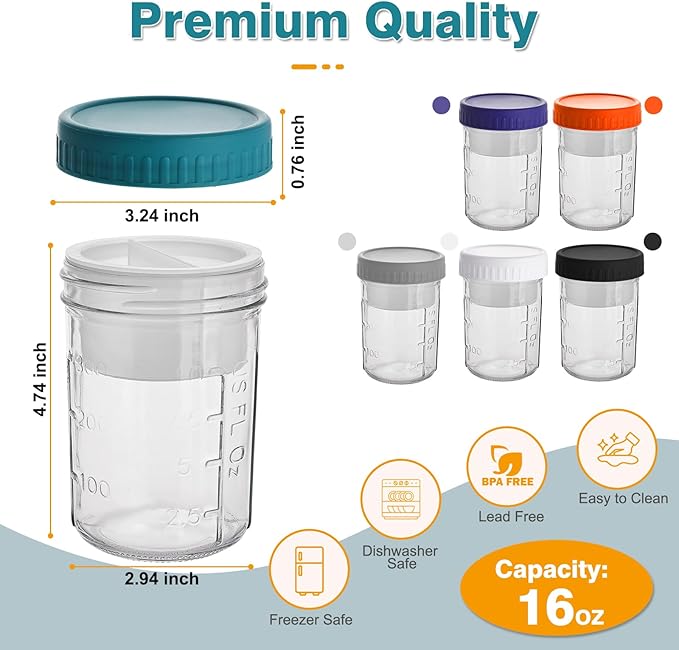 6 Pack Overnight Oats Containers - Image 2
