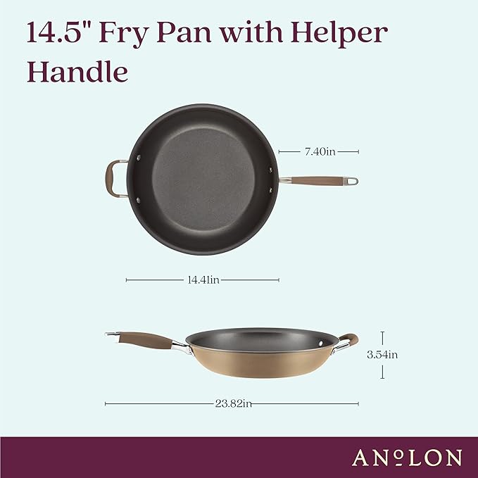 Anolon Advanced Home Hard Anodized Nonstick Frying Pan, 14.5 Inch – Large - Image 2