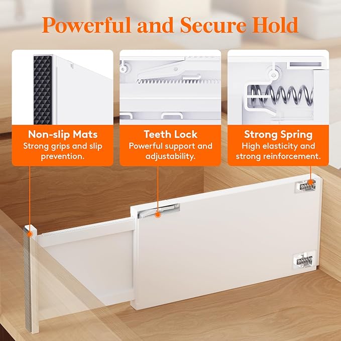 Lifewit 6 Pack 6" High Drawer Dividers 34-56cm/13.5-22" Adjustable Drawer - Image 4
