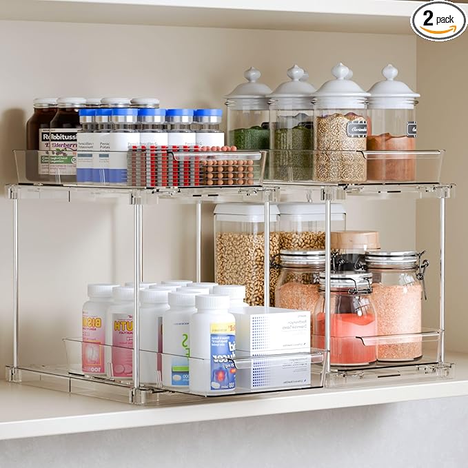 Yieach 2 Pack 10.6″ High Pull Out Medicine Cabinet Organizer by Yieach