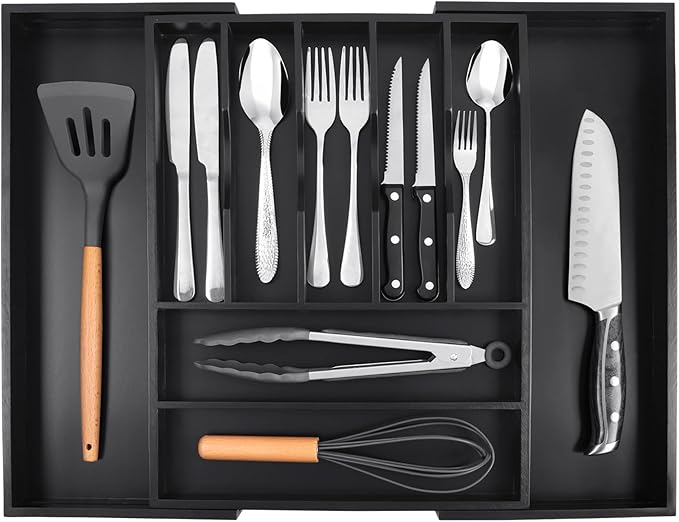 Bellsal Large Premium Bamboo Silverware Organizer - Image 8