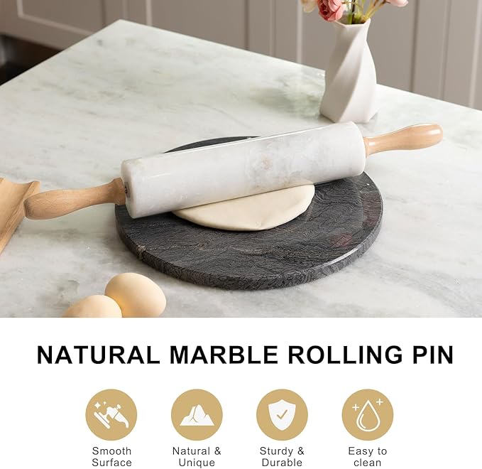 Koville White Marble Rolling Pin - Image 4