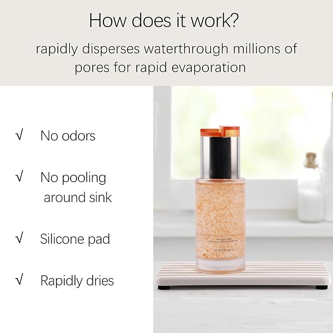 NiuYichee 2 PCS Water Absorbent diatomite Coasters, 7.1" x 3.5" Water Absorbing - Image 3