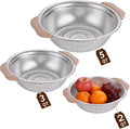 Colander Set with Plastic Handles, Stainless Steel Micro-Perforated Colanders by HomeGood4Less