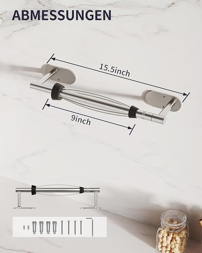 Paper Towel Holder Under Cabinet, Self Adhesive or Wall Mount - Image 8