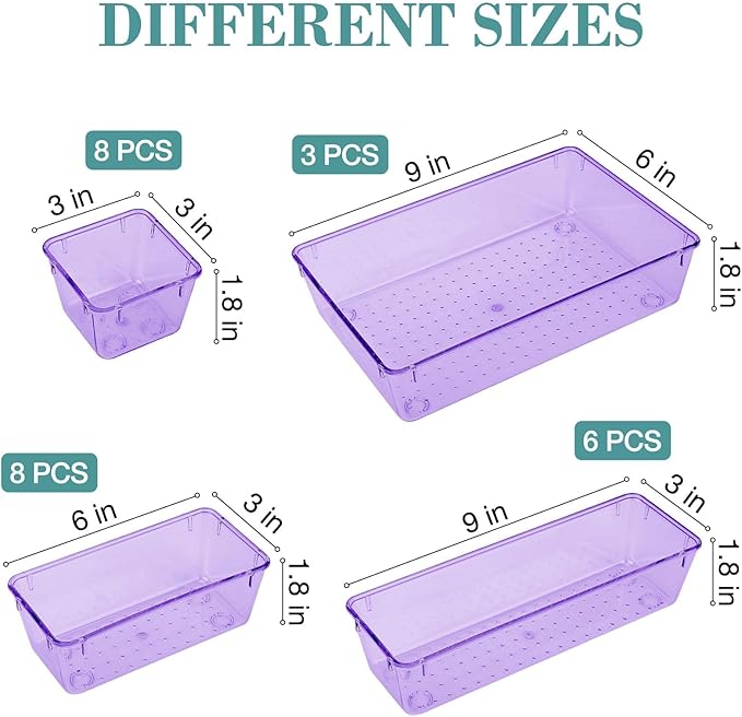 StorMiracle 25 PCS Drawer Organizer Set, 4 Varied Size Bathroom and kitchen - Image 2