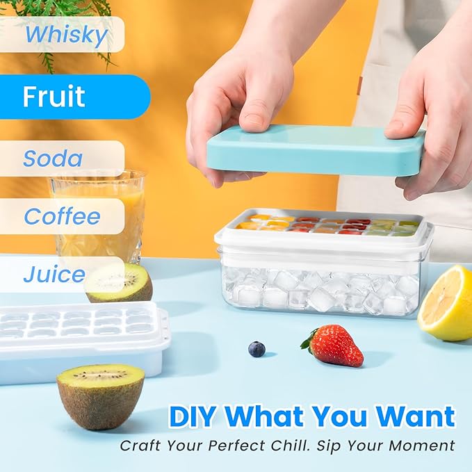 Ice Cube Tray with Lid and Bin, PHINOX 84 pcs Ice Trays - Image 5