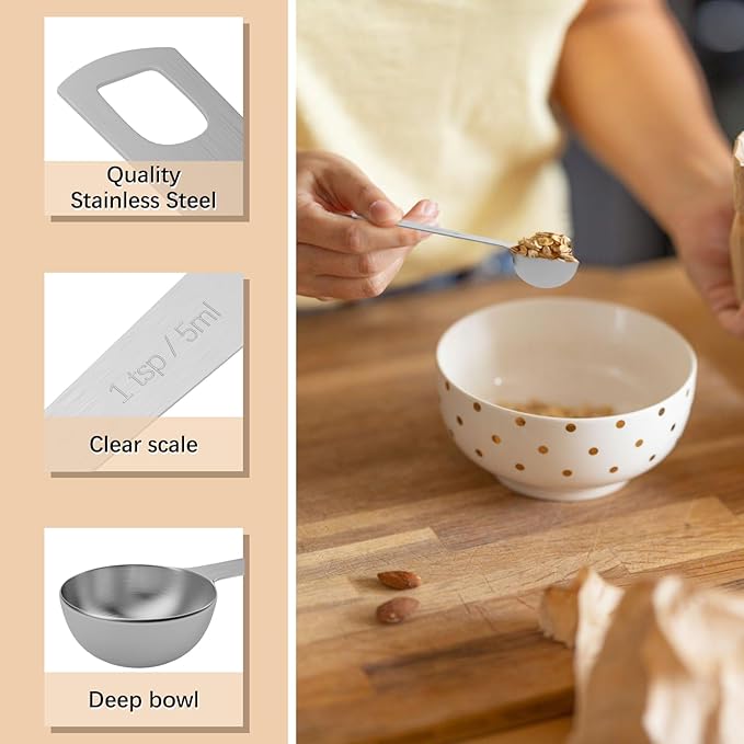 2PCS 1tsp Single Measuring Spoon, Stainless Steel Individual Teaspoons Only - Image 3