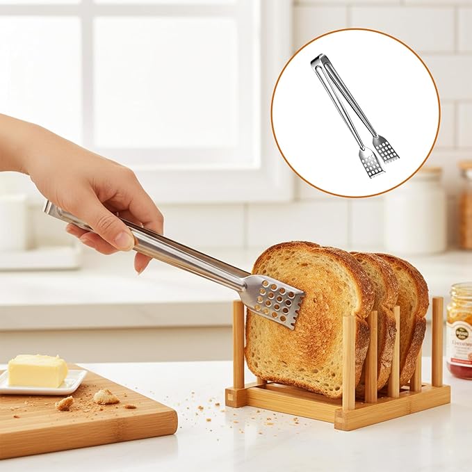 6PCS Small Tongs, Serving Tongs 7Inch Stainless Steel Kitchen Tong Small - Image 5