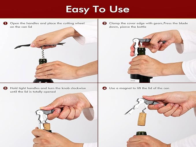 Kit-Home Professional Waiter Corkscrew Wine Openers Set, Upgraded - Image 6