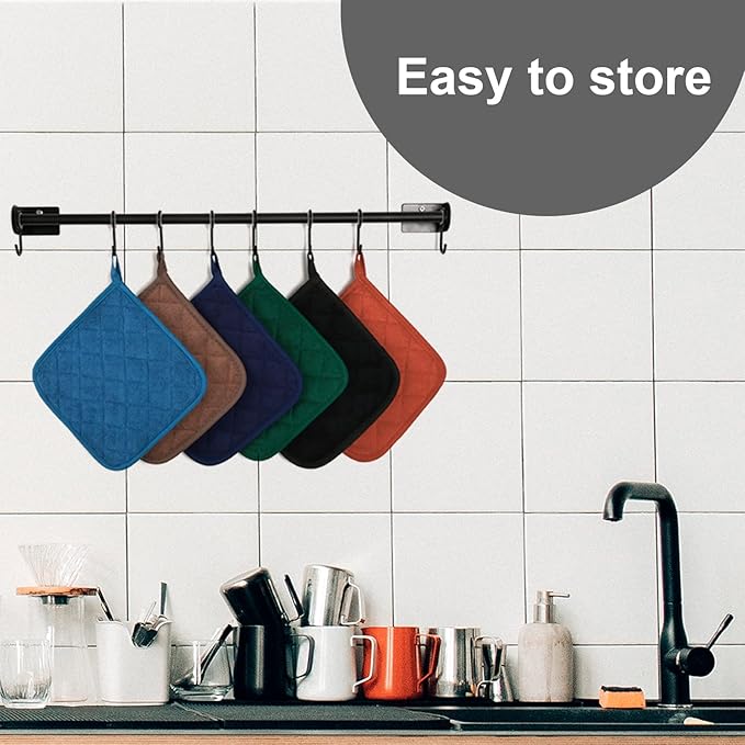 Joyhalo 6 Pack Pot Holders for Kitchen, Cotton Oven Holder - Image 6