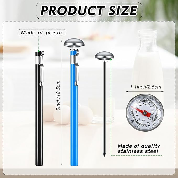 Xuhal 6 Pcs Stainless Steel Kitchen Thermometer - Image 2