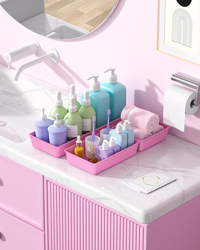 10 Pack Large Size Plastic Drawer Organizers Set, 3 Sizes Desk Drawer Organizer - Image 7