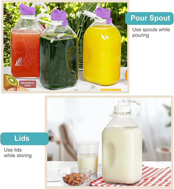 Ritayedet 64 Oz Heavy Duty Glass Milk Bottle - Image 6