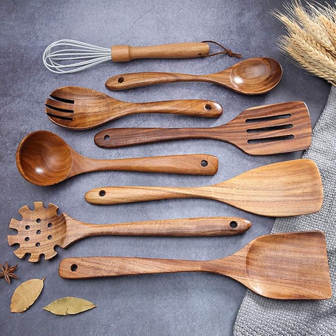 Teak Kitchen Utensils, Wooden Soup Spoon Kitchenware Seasoning Scoop Dipping - Image 6