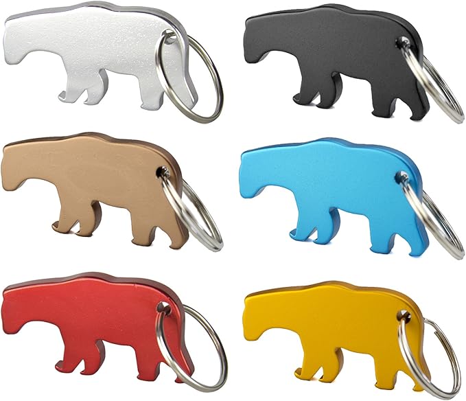 Swatom Bear Aluminum Alloy Beer Bottle Opener Keychain Key Tag Chain Ring by SWATOM