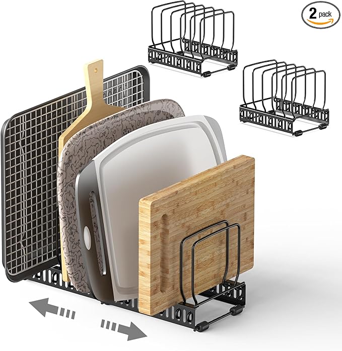 HzTinT 2PACK Cutting Board Organizer, Adjustable Divider Cutting Board Holder by HzTinT