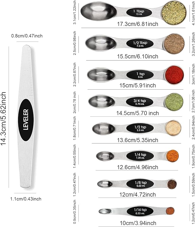 Magnetic Measuring Spoons Set Stainless Steel - Image 2