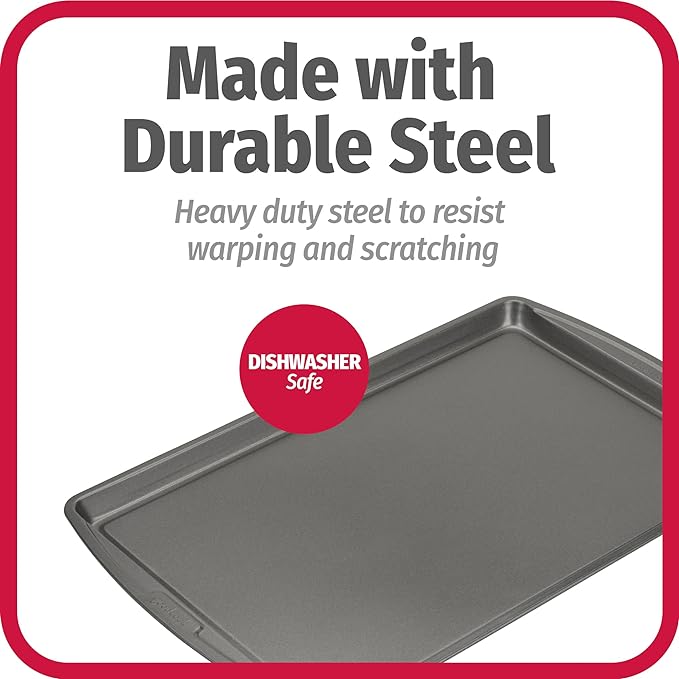 GoodCook Everday Nonstick Carbon Steel 17 x 11-Inch Baking Sheet Set, 2 Pack – - Image 6
