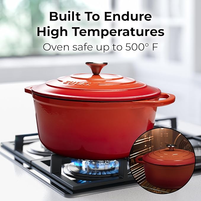 Zulay Kitchen 5 Quart Enameled Cast Iron Dutch Oven Pot - Image 2