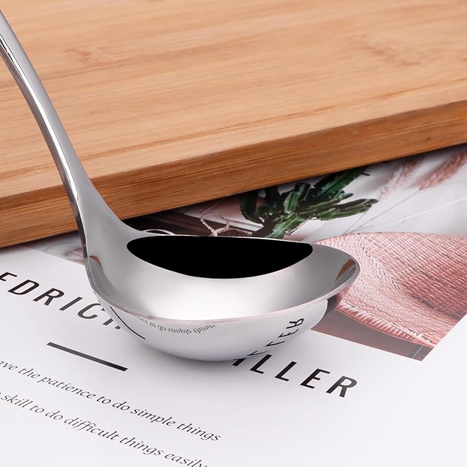 2 oz. Soup Ladles SUS304 Stainless Steel Gravy Ladle - Image 4