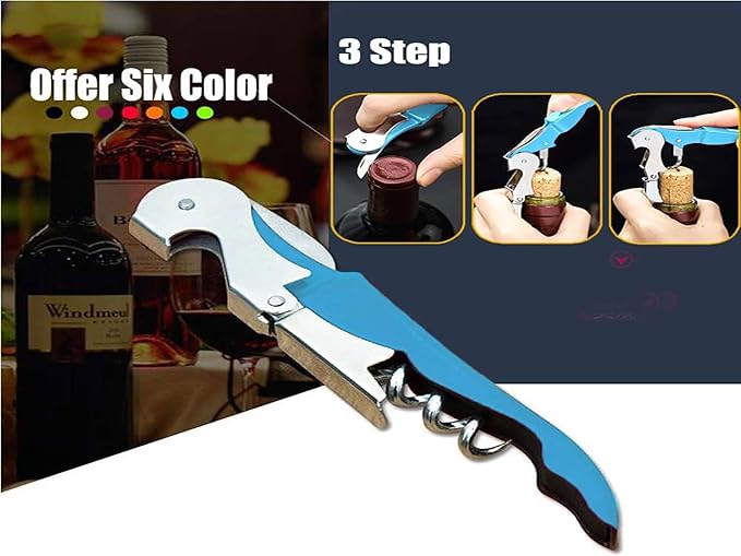 Professional Waiter Corkscrew Wine Openers Set, Heavy Duty Stainless Steel - Image 7