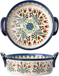Vintage Style Tulip Flower Pattern Ceramic Bakeware Casserole Dish Baking Pan by Bicuzat