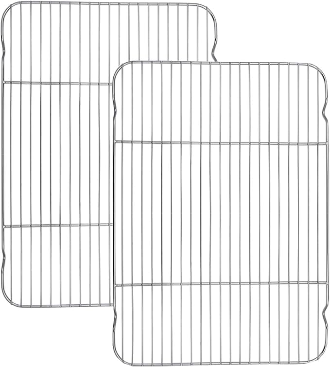 Baking Cooling Rack Set of 2, E-far 16.5"x11.5" Stainless Steel Metal Roasting by E-far