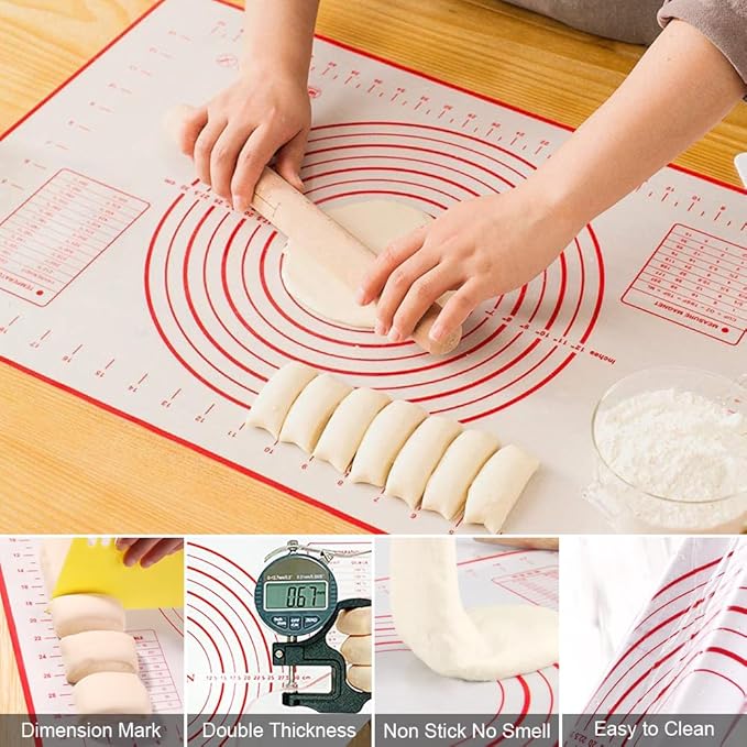 Pastry Cutter, Biscuit Cutter, Dough Scraper, Silicone Baking Mats, Stainless - Image 6