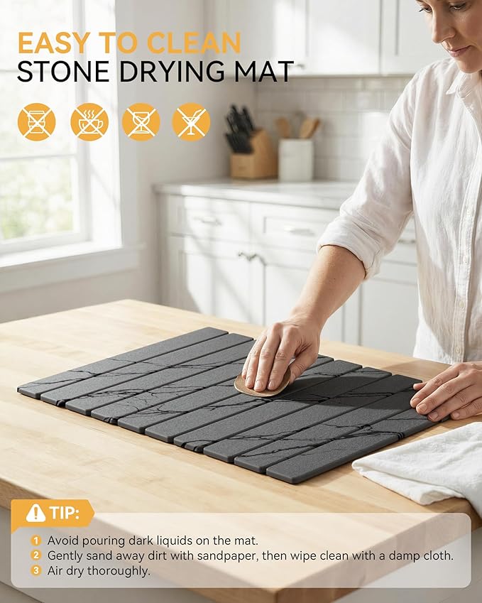 Yofidra Large Stone Dish Drying Mat - Image 7