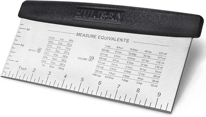 HULISEN Large Bench Scraper for Baking, 10 inch Dough Pastry Scraper by HULISEN