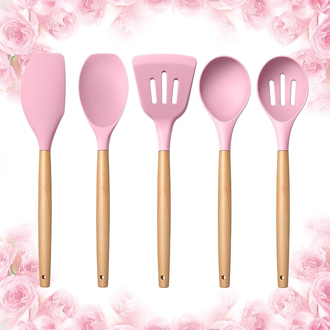 E-far Silicone Cooking Utensils Set, 5-Piece Kitchen Utensils Set by E-far