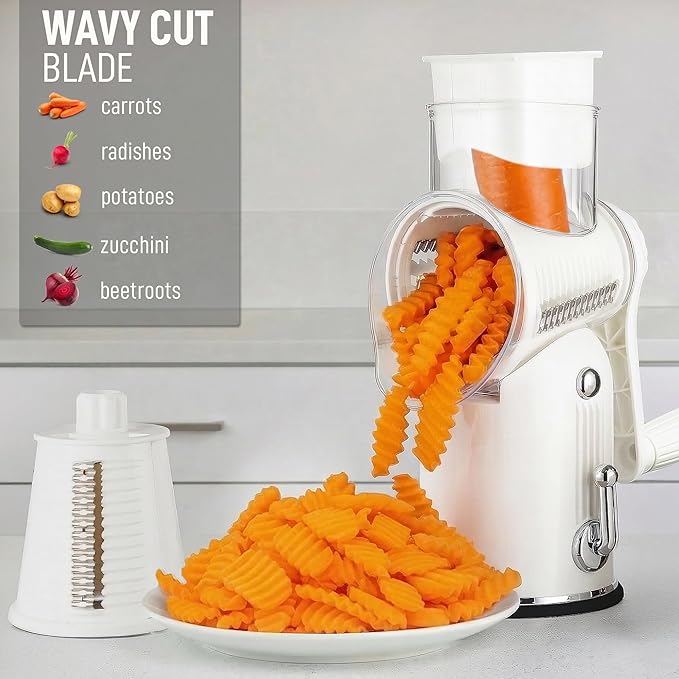 Zulay Kitchen Rotary Cheese Grater 5 Blade Cheese Shredder - Image 4