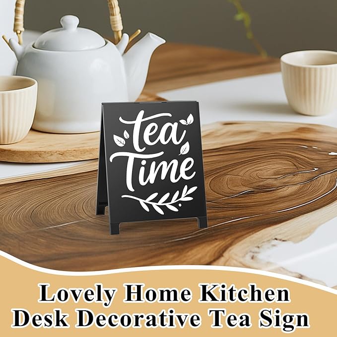 Tea Time Coffee Sign for Cafe Teas Bar Decor Signs Tea Coffee Station - Image 6