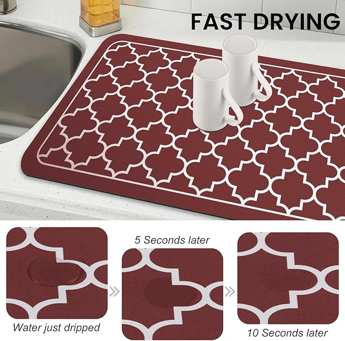 WISELIFE Dish Drying Mat Super Absorbent Drying Mat Large Dish Drying Mats - Image 4