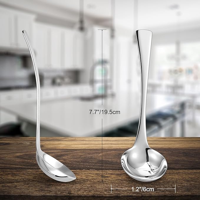 KEAWELL Premium Austin 1-Piece Sauce Ladle and 1 Piece Gravy Ladle, 18/10 - Image 2