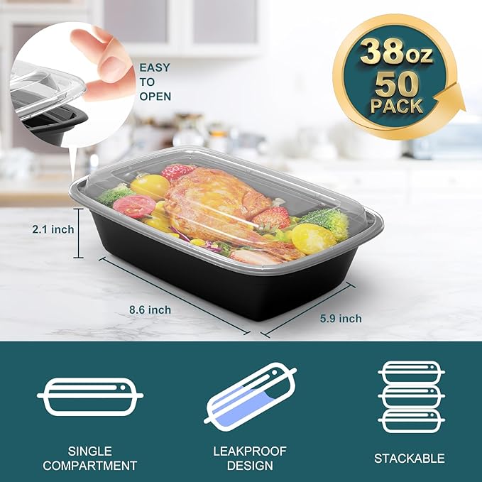WGCC Meal Prep Containers, Reusable Food Prep Containers, To Go Containers - Image 2