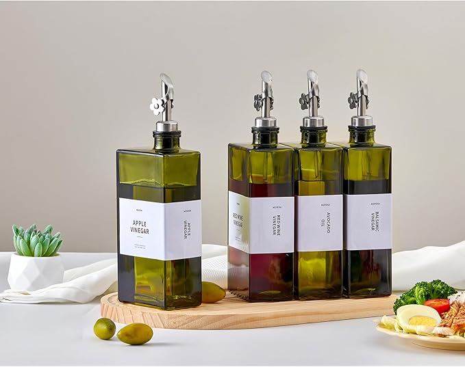 Olive Oil Dispenser Bottle for Kitchen, 16.9oz /500ml Cooking Vinegar Dispenser - Image 2