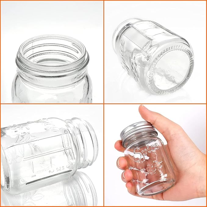 CycleMore 30 Pack 4oz Glass Mason Spice Jars, Round Spice Containers - Image 3
