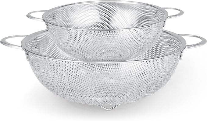 Gulex Stainless Steel Colander and Strainer Set，Metal Strainers by Gulex