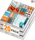【FAMILY PACK】Drawer Organizer Clothes, 20 Pack Dresser Organizer Bins by Criusia