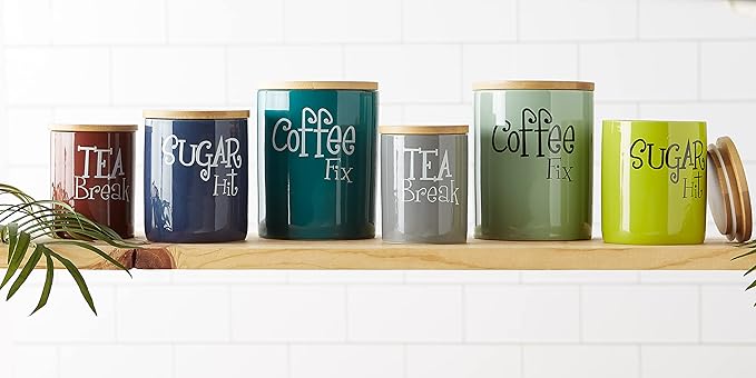 DII Kitchen Accessories Retro Collection Ceramics, Canister Set, 3 Piece - Image 6