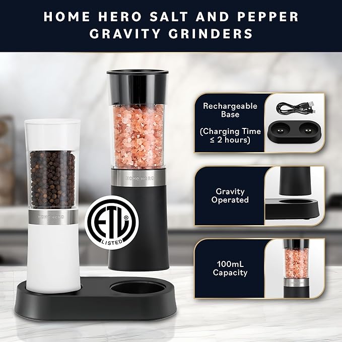 Home Hero Electric Salt and Pepper Grinder Set - Image 2