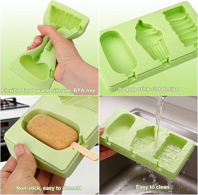 Juome Cake Pop Mold Kit, 2 Pack 6 Cavities Cakesicle Molds Silicone - Image 8