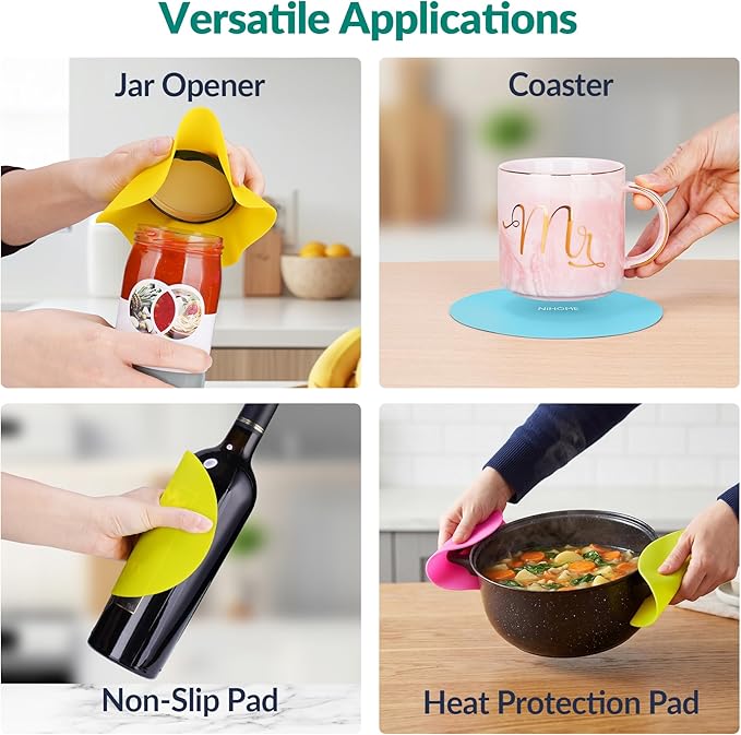 NIHOME Silicone Jar Opener – 6 Inch Large Anti-Slip Grip Pads, Premium 100% - Image 7