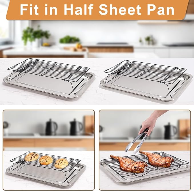 Cooling Rack for Baking 3 Tiers, Stainless Steel Baking Cooking Cooling Racks - Image 3