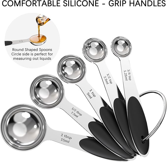 TILUCK Measuring Cups and Spoons Set, Stainless Steel, Kitchen Utensils - Image 4
